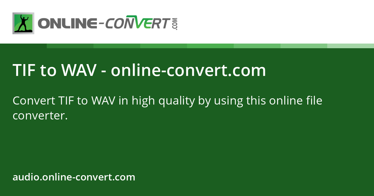 TIF to WAV - online-convert.com